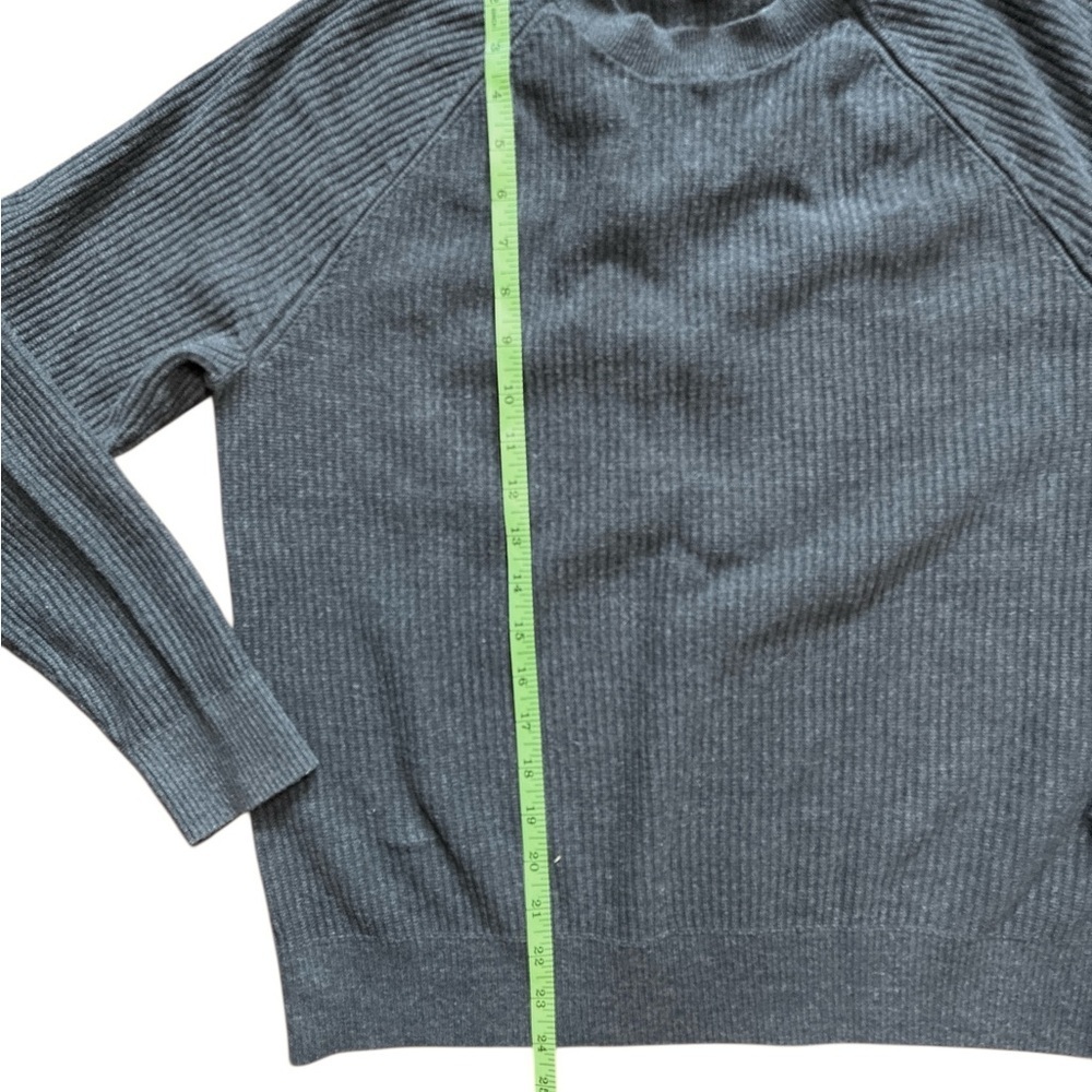Banana Republic Large Gray 100% Cotton Sweater Ribbed Crewneck Pullover - Picture 4 of 7